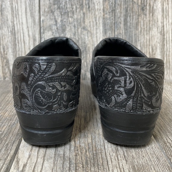 Sanita Agda Floral Textured Comfort Professional Slip On Shoes Black 39 (US 8) - Picture 4 of 10